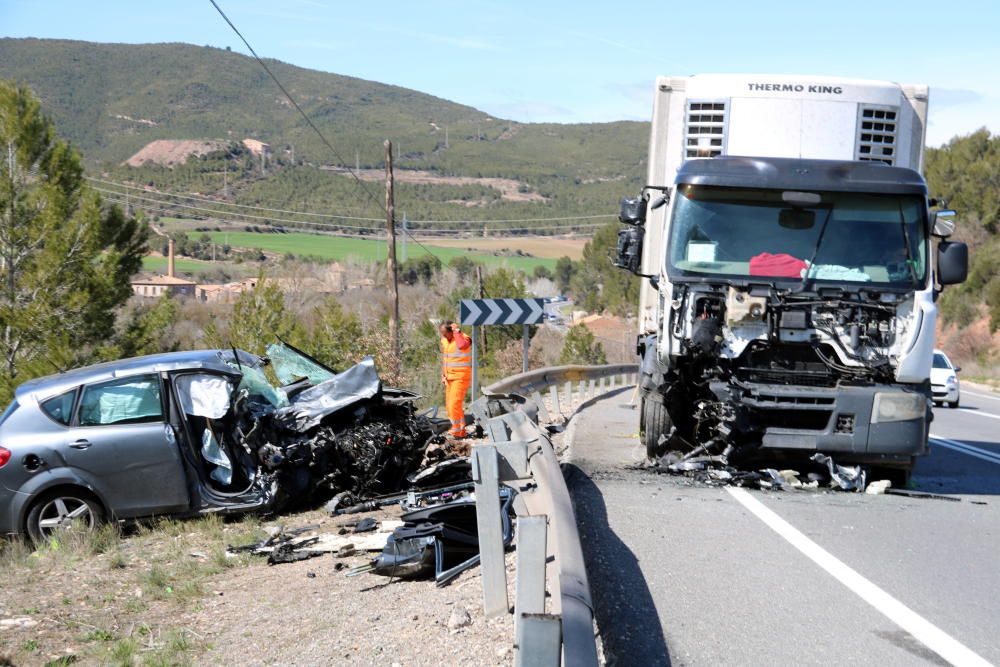 Accident mortal a la C-55, a Callús