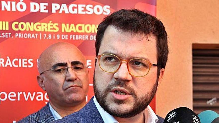 Aragonès, durant la seva intervenció al Congrés Nacional d&#039;Unió de Pagesos