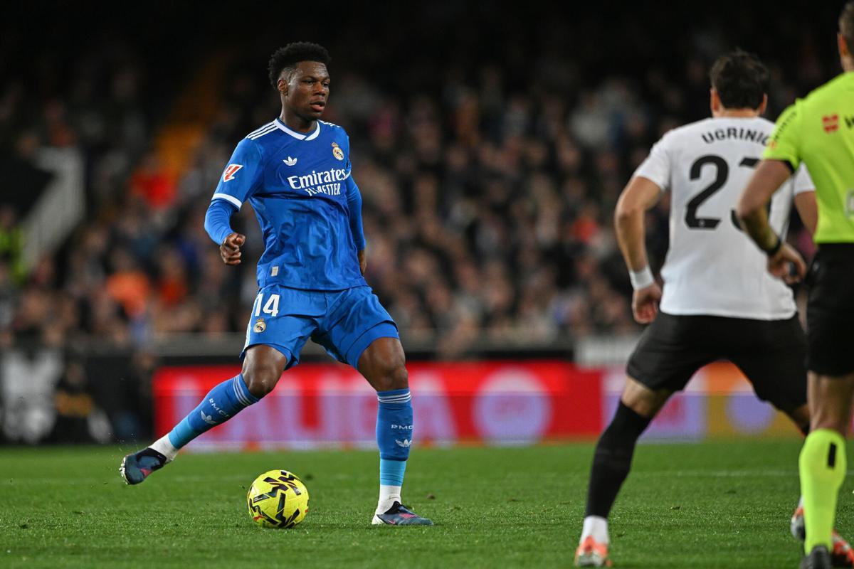 Tchouaméni, en el partido del Real Madrid ante el Valencia