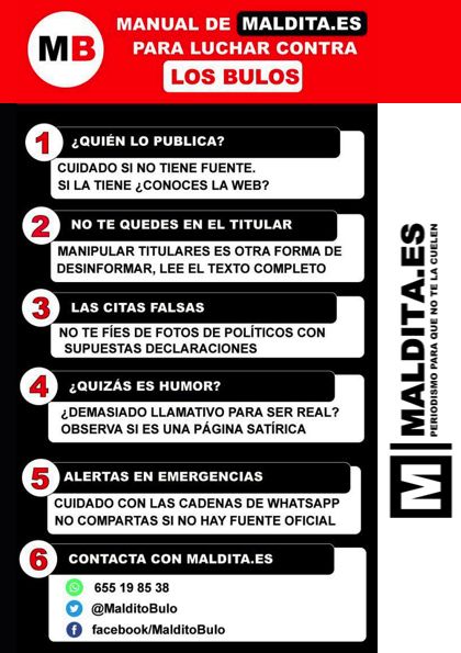 Manual de Maldita.es para detectar bulos.