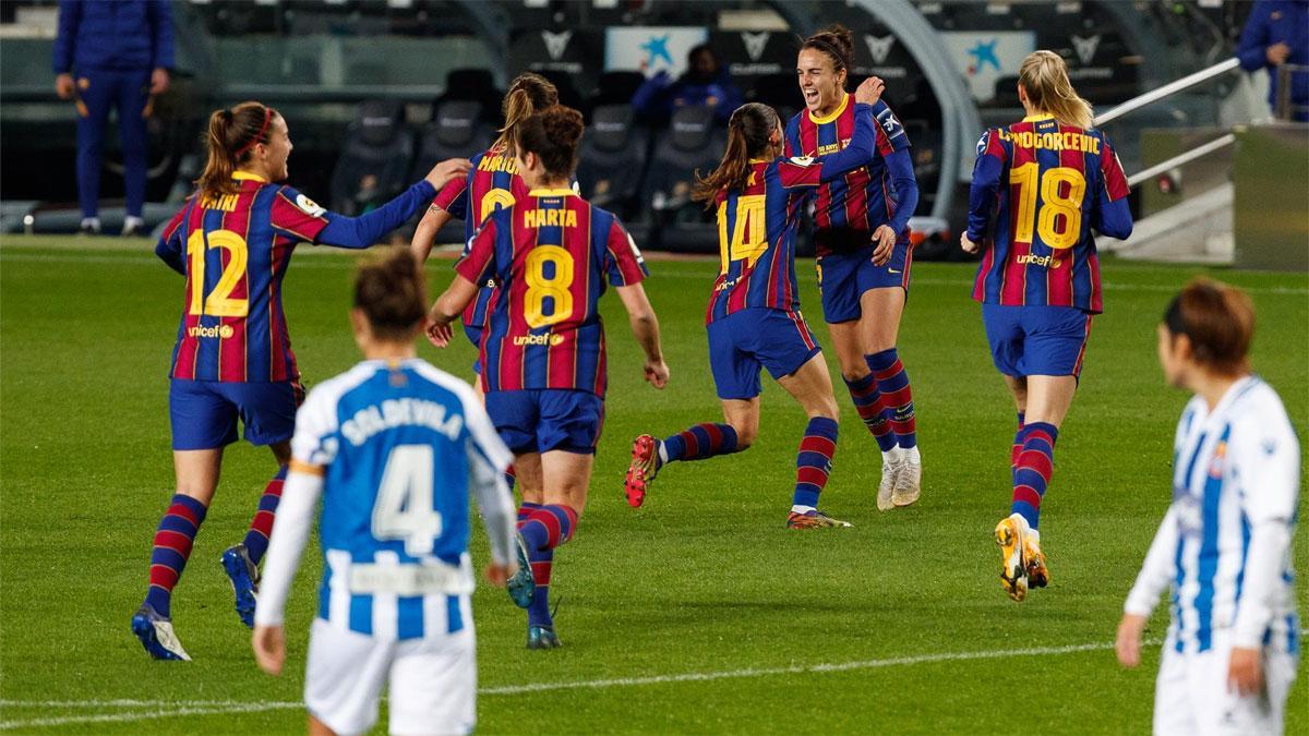 El Barcelona goleó en el derbi del Camp Nou