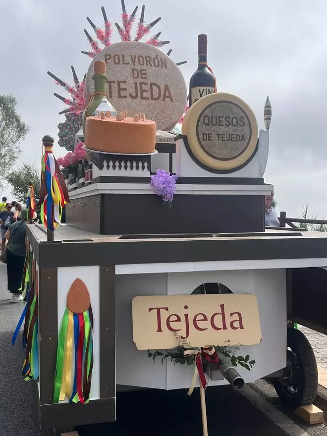 Las carretas del Pino de Teror antes de la romería