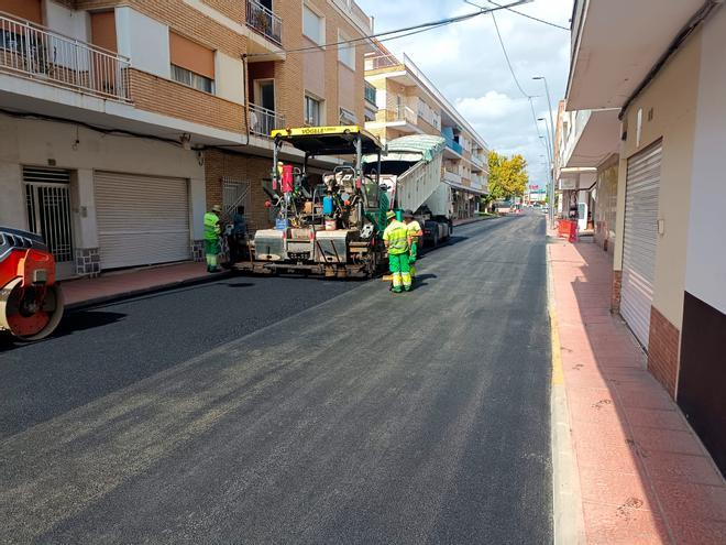 Distintas calles de San Javier y Santiago de la Ribera que se han asfaltado durante el año