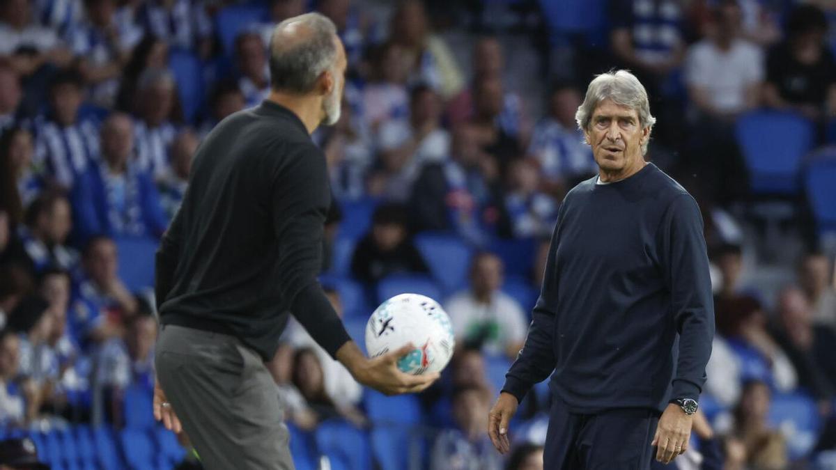 Manuel Pellegrini, en el Real Sociedad-Betis de Liga en Anoeta