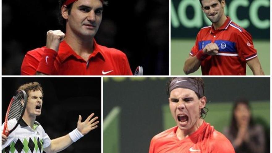 Federer, Djokovic, Murray y Nadal, los mejores tenistas del mundo.