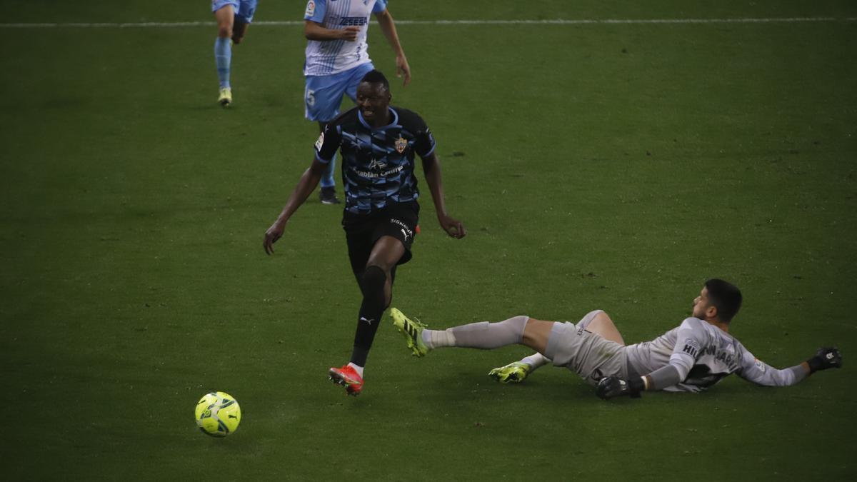 Partido de la Liga Smartbank entre el Málaga CF y el Almería