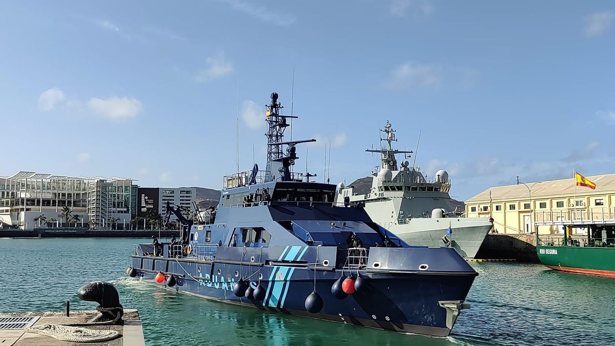 La patrullera Cóndor, uno de los buques estrella del SVA, en Las Palmas antes de su envío a reparación
