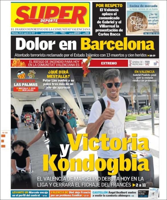 Portadas deportivas del viernes 18 de agosto