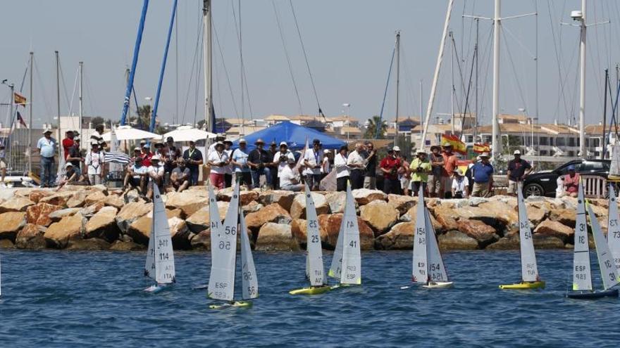 Imagen de la regata de radiocontrol en la bahía de Torrevieja