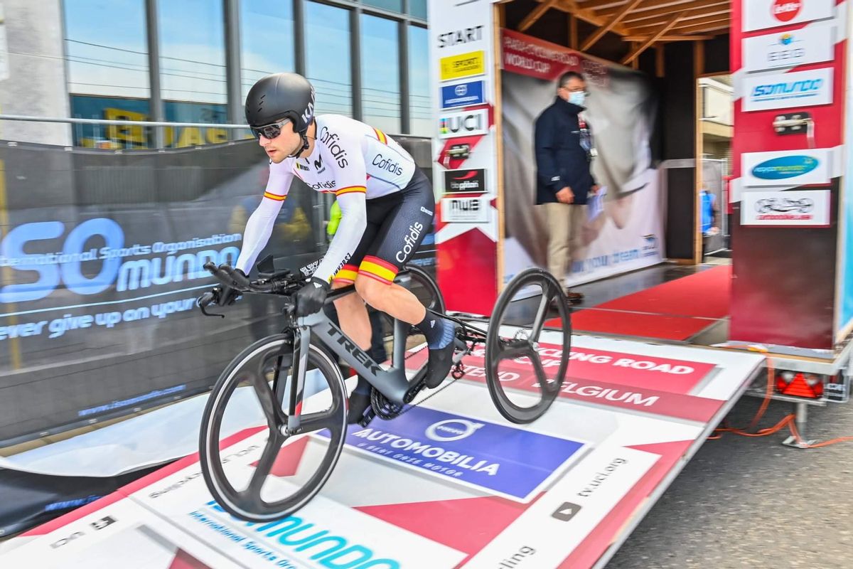 El mallorquín Joan Reinoso, en una prueba con la selección española de paraciclismo