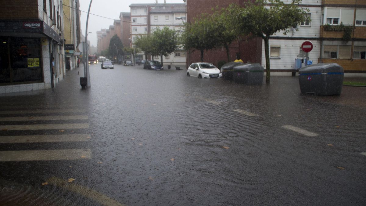 Inundaciones en Gijón por las fuertes lluvias