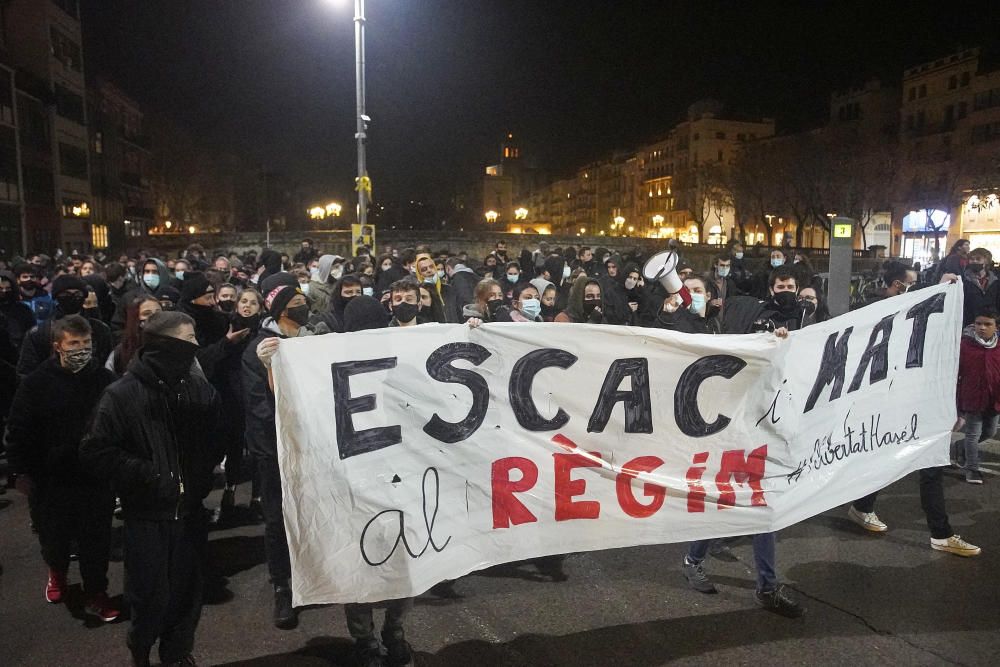 Nova manifestació per l'empresonament de Pablo Hasél a Girona