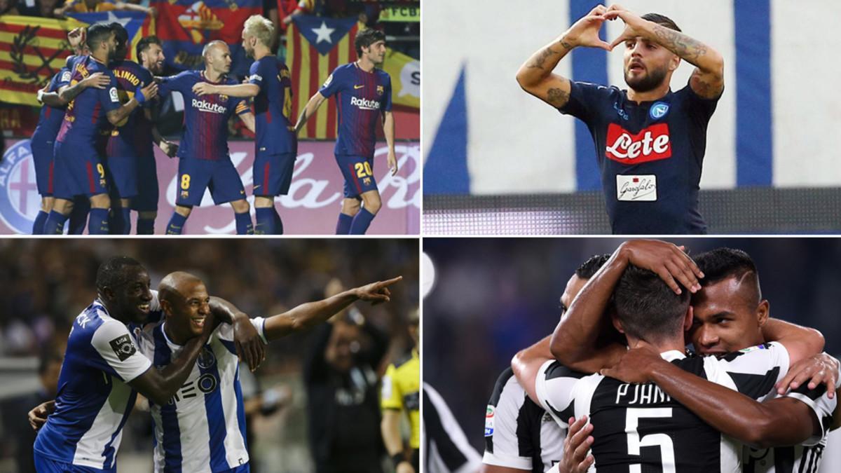 FC Barcelona, Nápoles, Porto y Juventus lo han ganado todo (en sus respectivos campeonatos) hasta la fecha