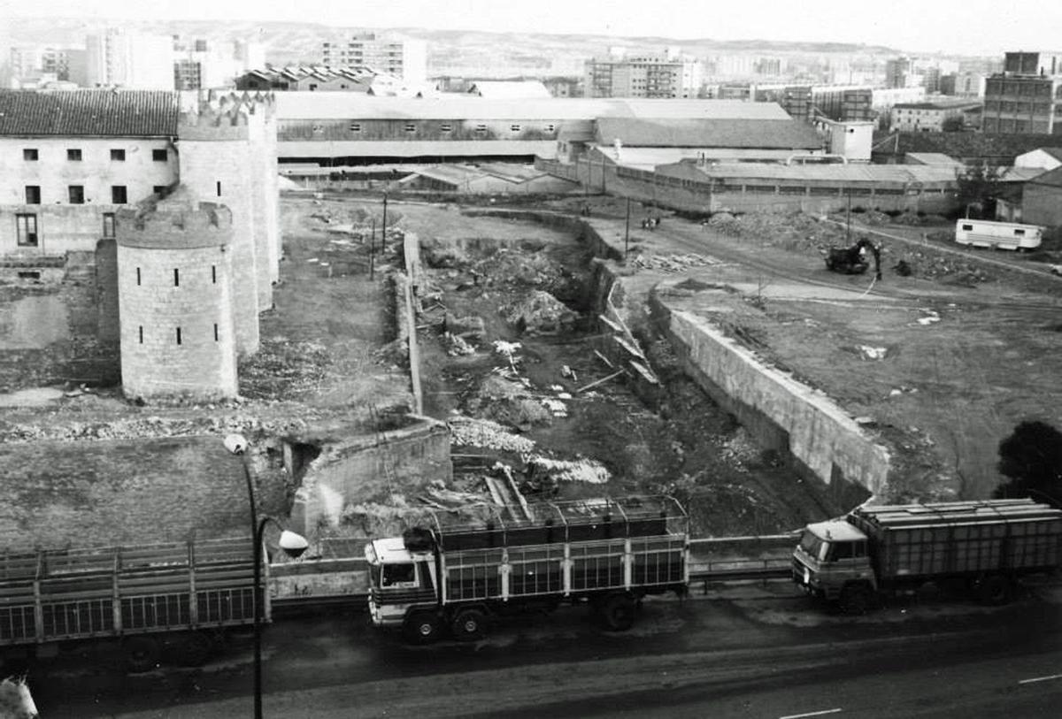 Rehabilitación de la Aljafería en los años 80 del siglo pasado.