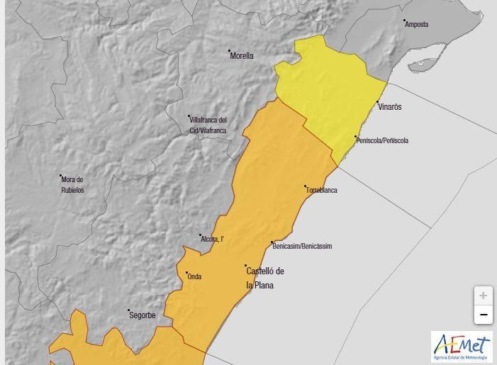 Probabilidad de precipitaciones en la provincia entre las 6 y las 12 horas del domingo.