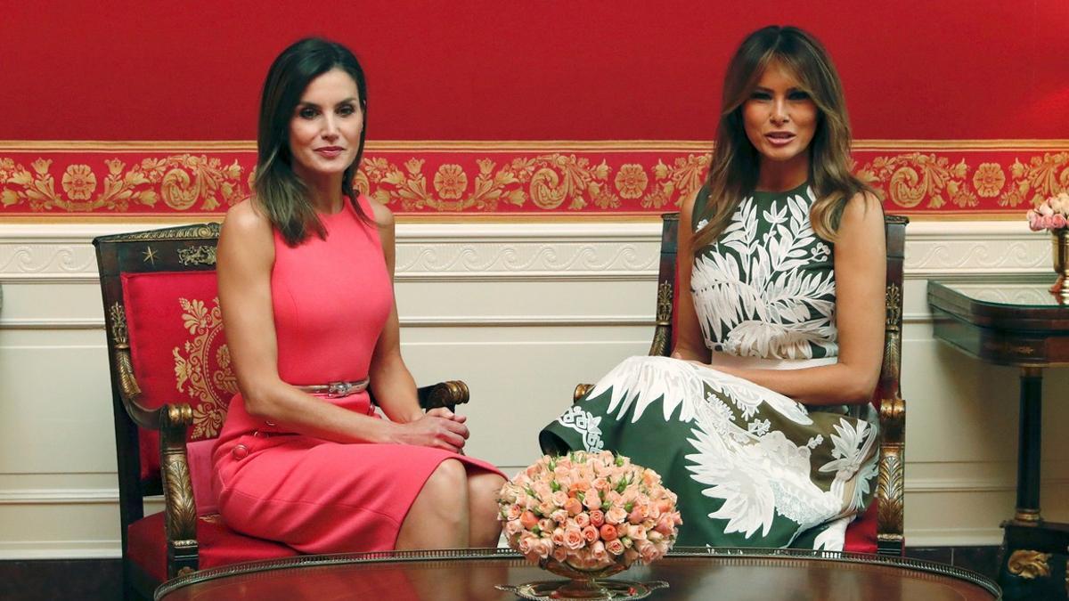Melania Trump y la reina Letizia, en la Casa Blanca.