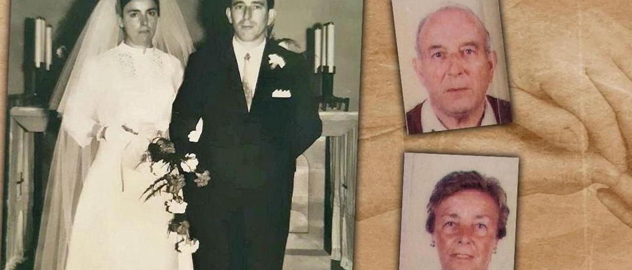 Cándida Cuervo y Pepe García, el día de su boda. /