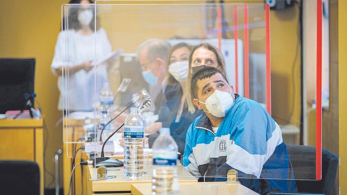 El acusado, Germán Ortega, durante la primera sesión del juicio.