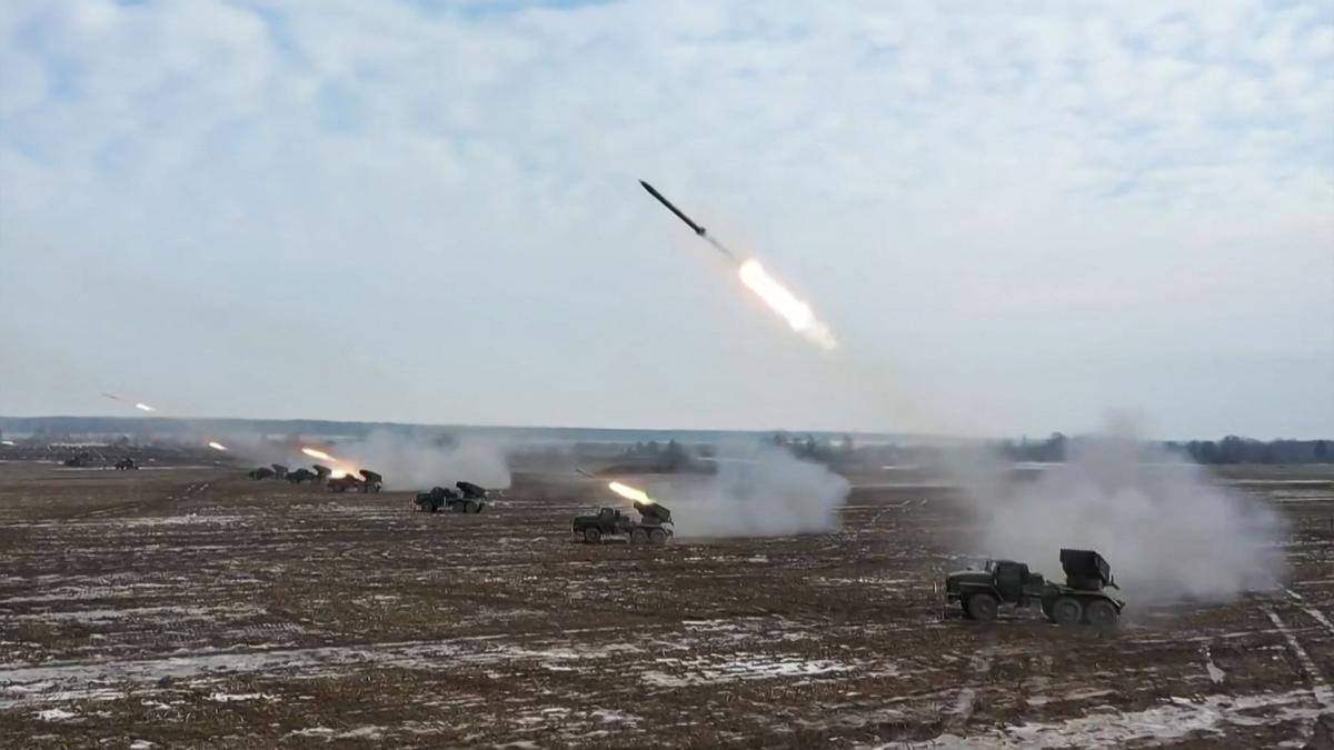 Lanzamiento de un misil en unos ejercicios militares de Rusia y Bielorrusia.