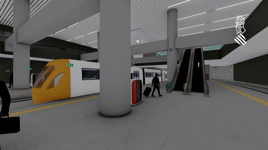 Así será la futura estación central del TRAM de Alicante debajo de la actual del AVE