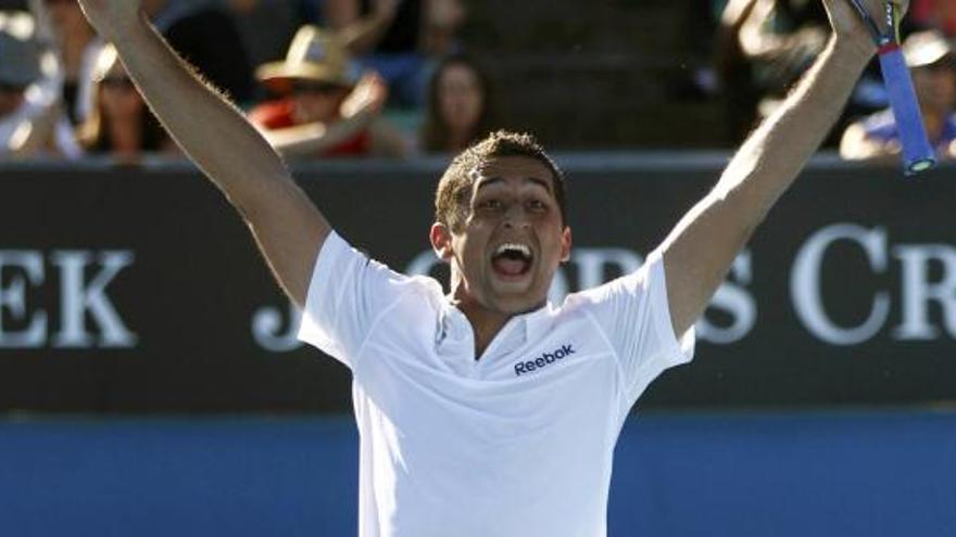 Nico Almagro, eufórico tras su épico triunfo.