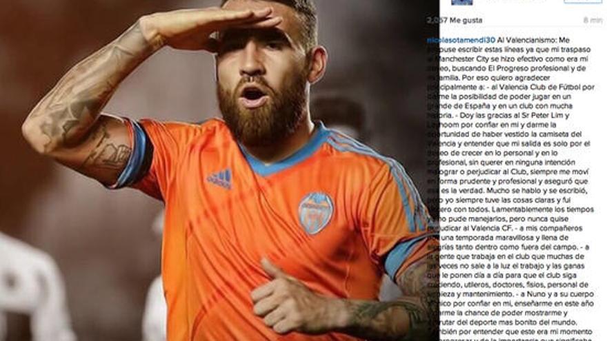 Carta abierta de Otamendi al valencianismo