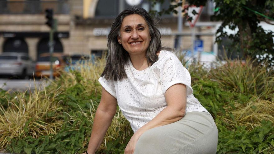 Teresa, tras un café de despedida de la Boa Vila, de la que buen sabor se llevó.