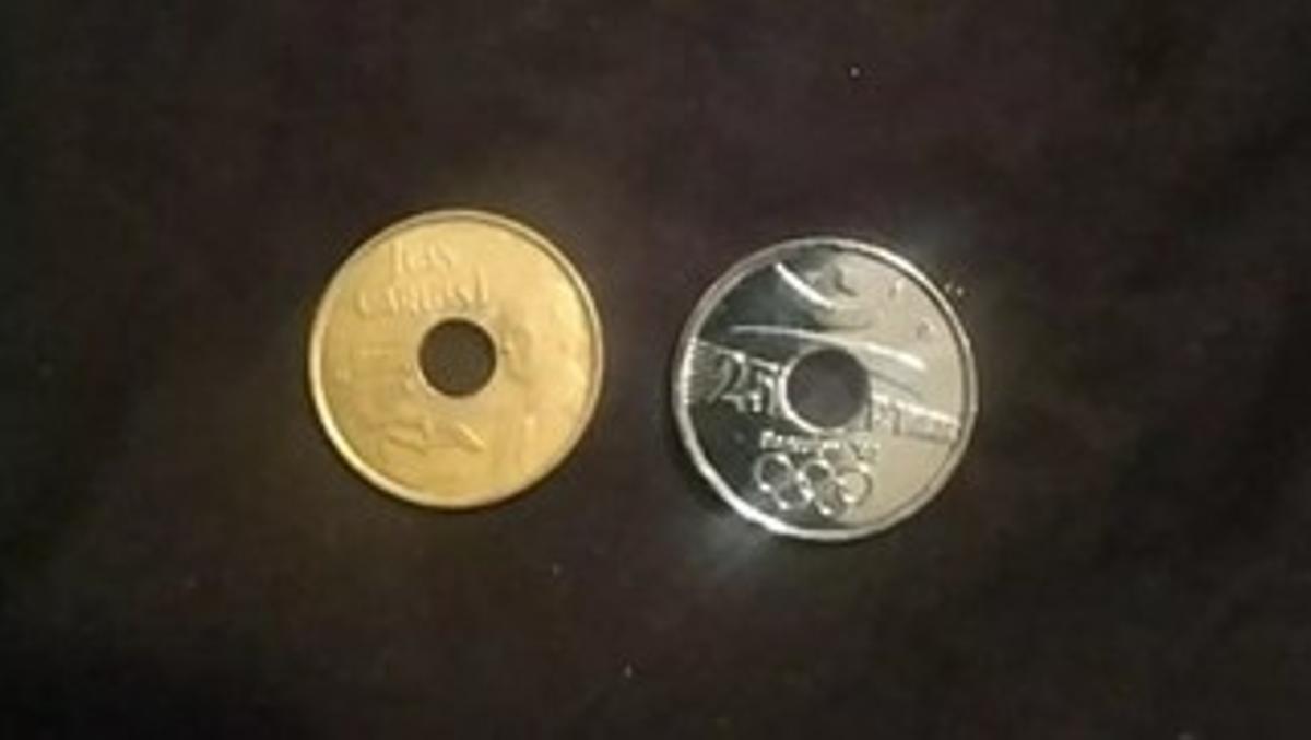 Monedas de 25 pesetas "sin circular", de las Olimpiadas de Barcelona en el 92