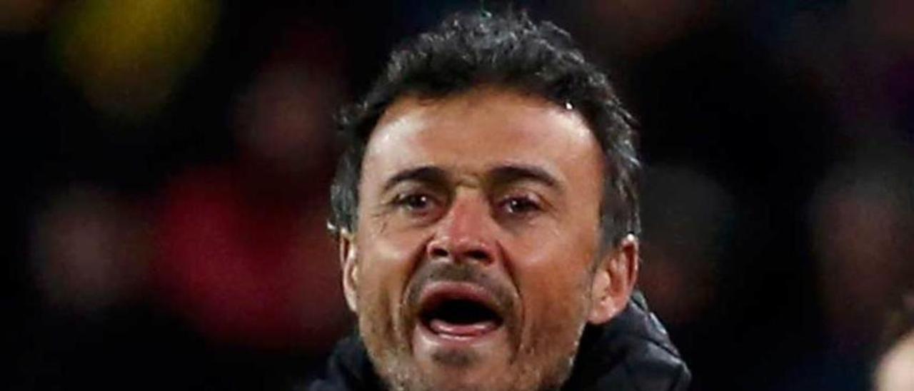 Luis Enrique, en el partido del martes frente al Roma.