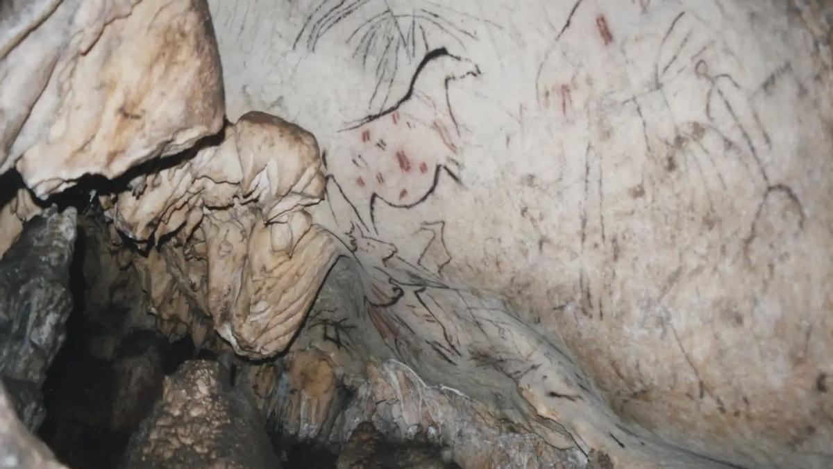 Pinturas rupestes en la Cueva de la Pileta, en Benaoján.