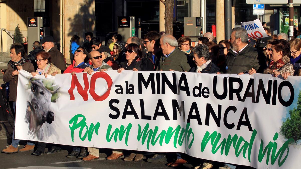 Manifestación contra la mina en el año 2018.