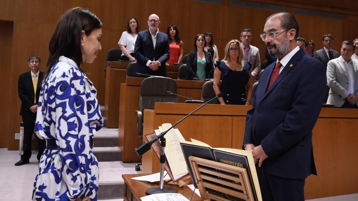 Javier Lambán, el día que fue elegido senador autonómico por las Cortes de Aragón.