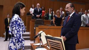 Javier Lambán, el día que fue elegido senador autonómico por las Cortes de Aragón.