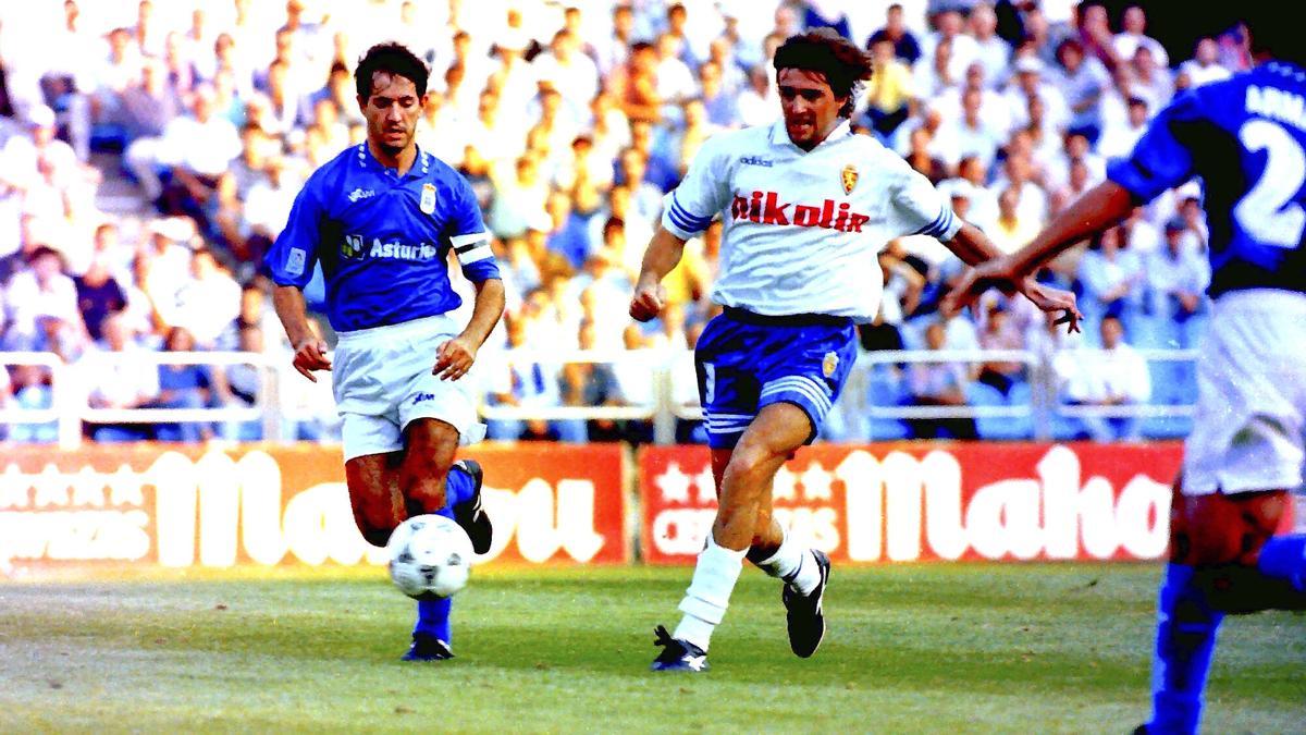 Sergio Berti, durante un partido en La Romareda frente al Real Oviedo.