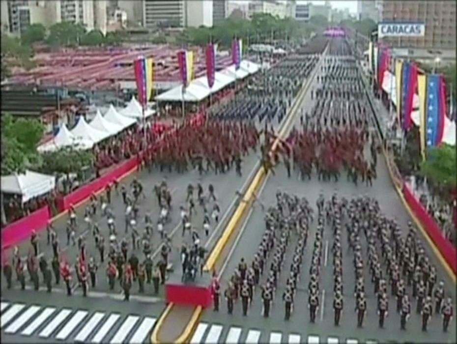 El momento del ataque contra Maduro