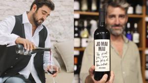 Antonio Orozco y Joan Dausà, con sus respectivos vinos, Pedacitos de ti y Jo mai mai.