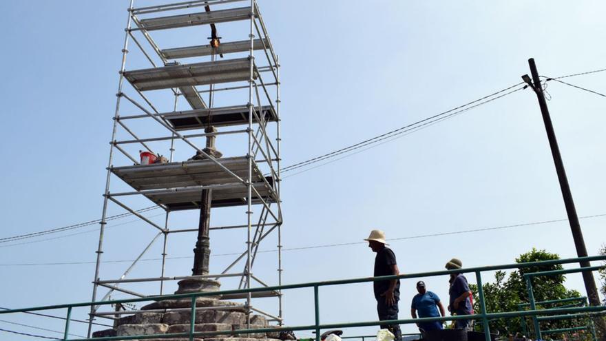 El crucero de Cerneira durante las obras de restauración. |   // FDV