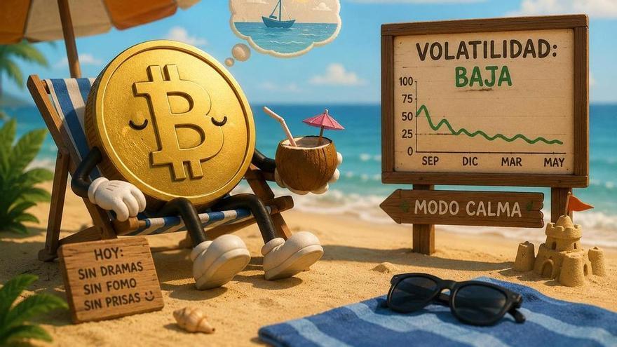 Bitcoin se queda sin vértigo: la volatilidad cae a mínimos de nueve meses mientras el dinero mira hacia otro lado
