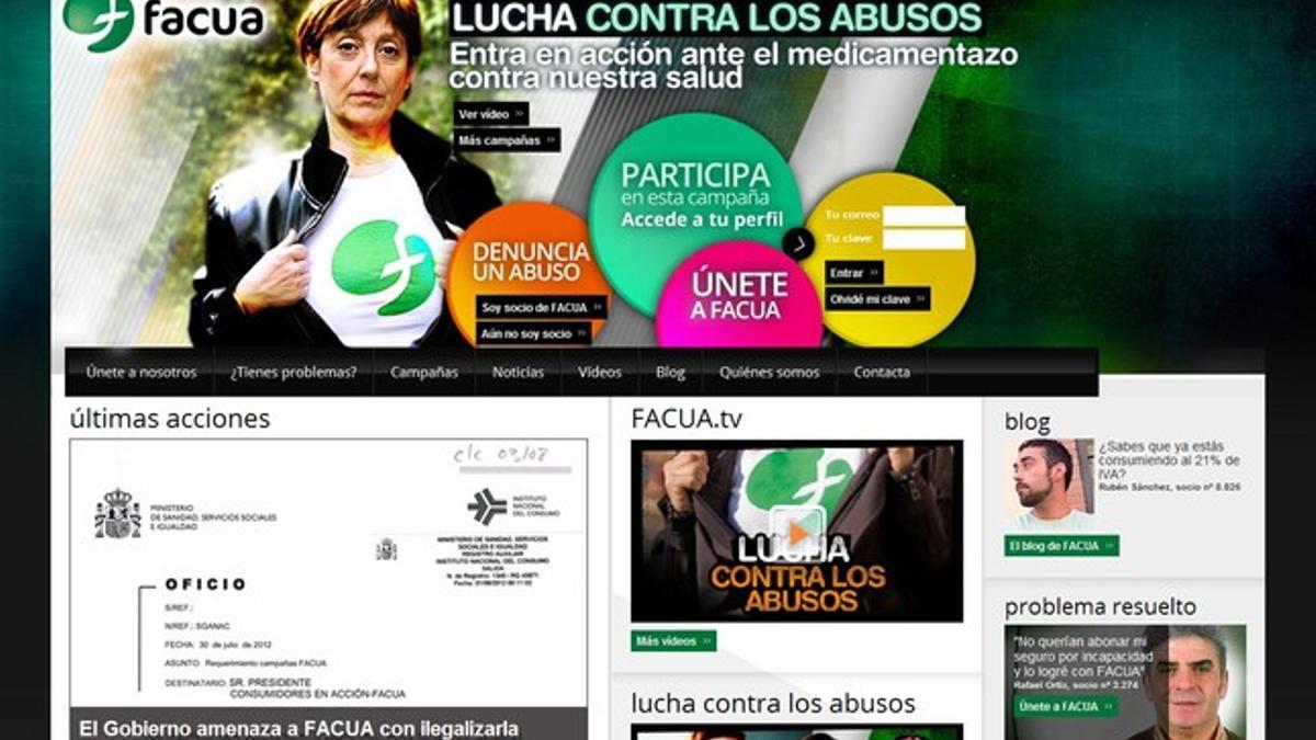 Página web de la asociación Facua