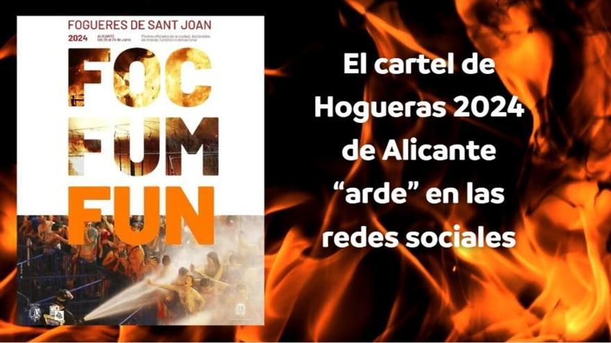 &quot;24 de junio, fum, fum, fum&quot;: polémica en redes por el cartel de las Hogueras 2024 de Alicante