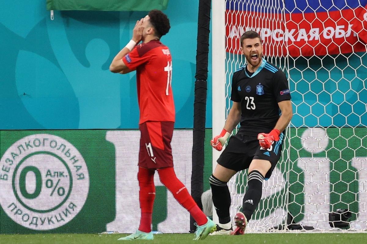 La tanda de penaltis del Suiza - España, en imágenes