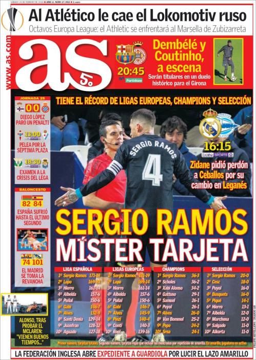 Portadas sábado 24 de febrero de 2018