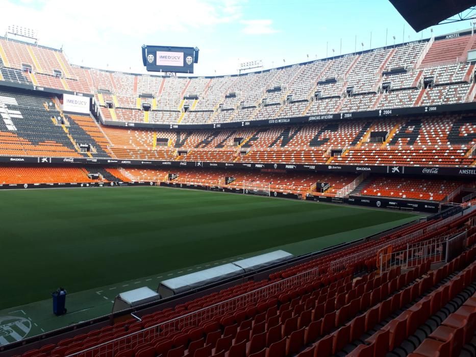 Así luce Mestalla a dos días del Derbi