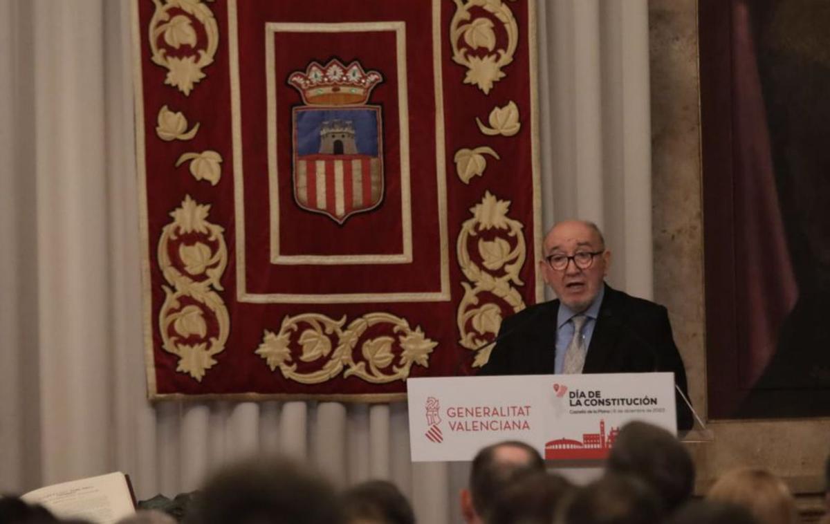 Emèrit Bono durante el acto en Castelló.