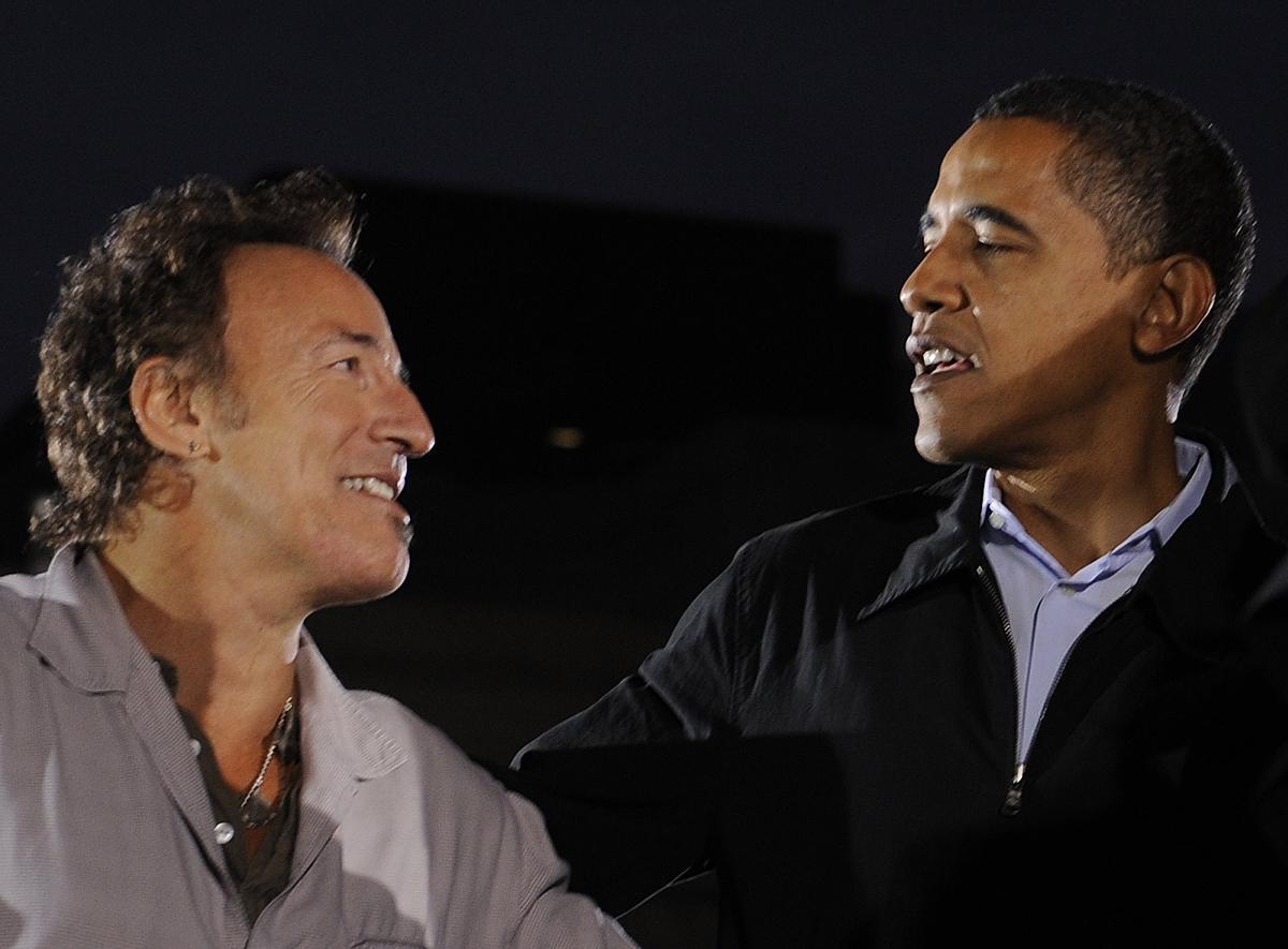 Bruce Springsteen, en una acto de la campaña electoral de Barack Obama, en noviembre de 2008.