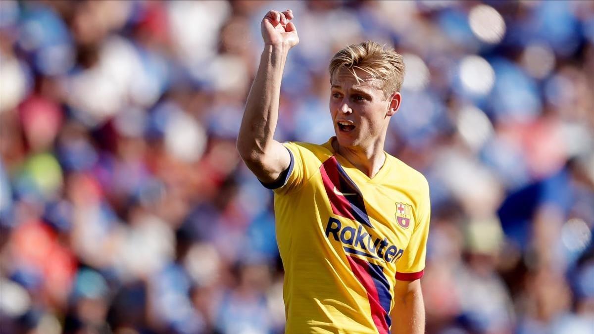 Frenkie de Jong durante el Getafe-Barça en el Coliseum Alfonso Pérez.