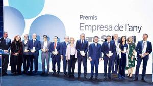 Foto de familia de los premiados en la última edición de los Premis Empresa de l’Any Banc Sabadell, en 2024.