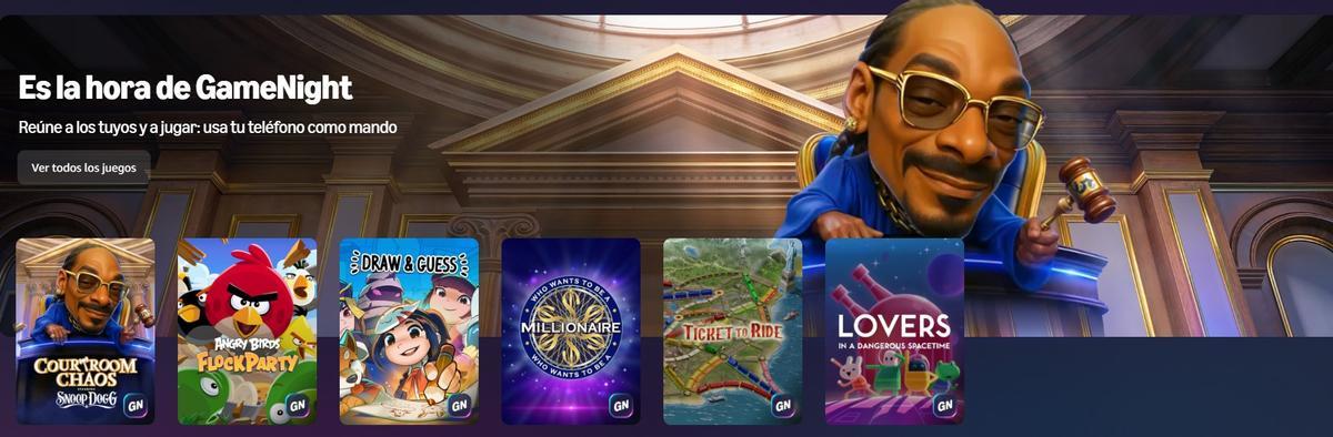El apartado de GameNight para jugar en familia