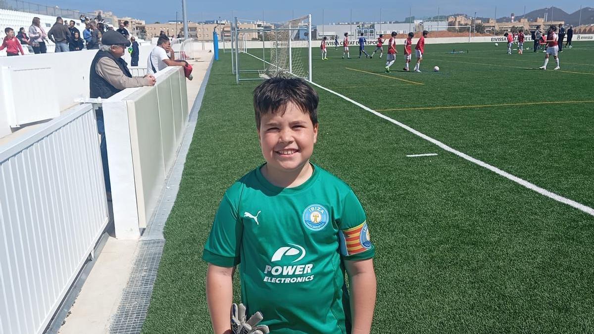 Ian, en un partido con la UD Ibiza en Es Putxet.
