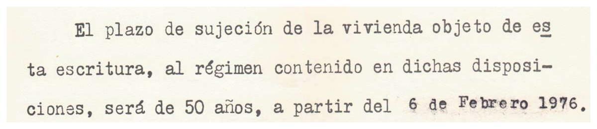 Recorte de una escritura de una vivienda de protección oficial de Badia del Vallès
